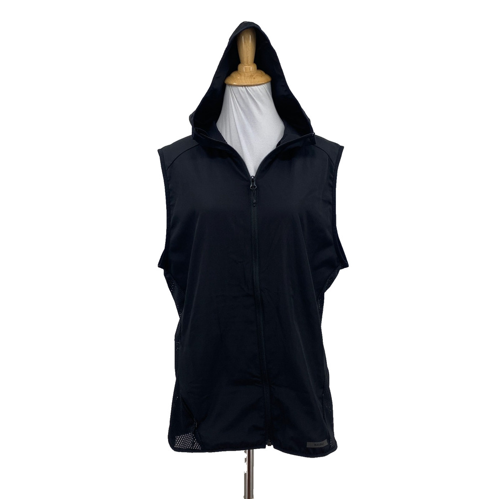 Decathlon Jacket Womens M Medium Black Kalenji Run Windbreaker Full Zip Hooded